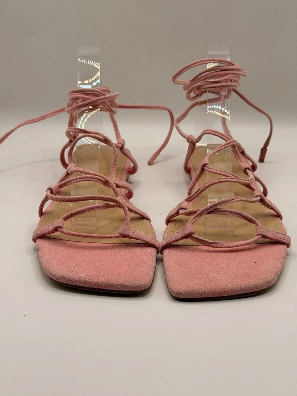 Marc Fisher LTD Womens Mahalia Strappy Leather Sandal In Pink Sz 8 M